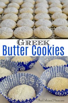 Greek Christmas Desserts, Greek Cookies Koulourakia, Greek Desert, Greek Biscuits, Greek Deserts, Greek Christmas Cookies, Butter Horns, Greek Butter Cookies, Greek Dessert