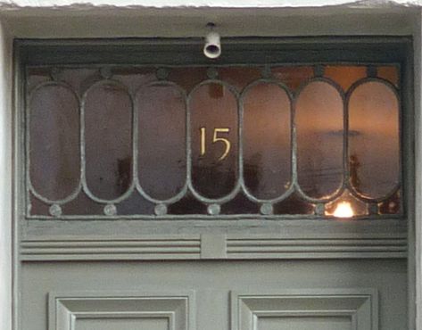 Interior Doors With Transom Windows, Georgian Fanlight, Fanlight Window, Mission House, Leaded Glass Door, New Staircase, Modern Stairs, Corner House, Brick Lane