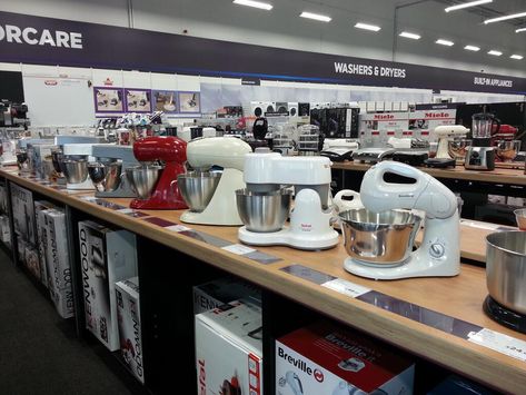 Nice line-up of small domestic appliances at our future store in Aylesbury Electronics Store Design, Store Kitchen Appliances, Store Plan, Home Appliance Store, Electronic Appliances, Domestic Appliances, Electronic Shop, Appliances Online, Best Appliances