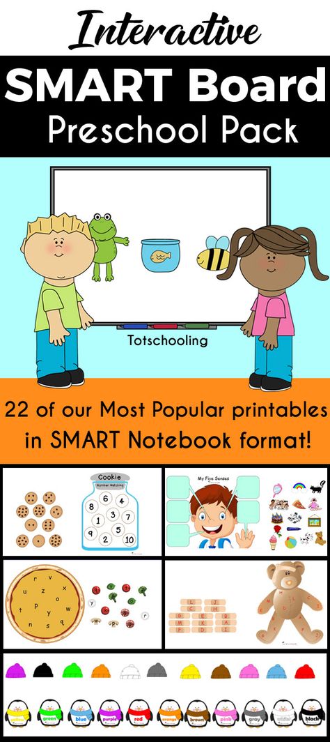 Take classroom learning to the next level with these fun and engaging SMARTboard games for preschoolers! Students will love these interactive touch-screen activities based on popular printables! Featuring activities that teach alphabet, letter sounds, numbers, counting, colors, shapes, rhyming, nursery rhymes, science, animals and community! Preschool Whiteboard Activities, Preschool Interactive Activities, Smartboard Activities For Preschool, Preschool Smartboard Activities, Smartboard App, Abc Banner, Teach Alphabet, Interactive Whiteboard Activities, Popular Printables