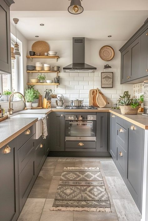 Contemporary Boho Kitchen, Boho Style Kitchen Ideas, New Build Kitchen Ideas, Scandi Boho Kitchen, Scandi Kitchens, Boho Farmhouse Kitchen, Kichen Design, Expensive Kitchen, Boho Style Kitchen