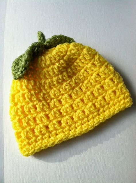 New FREE Pattern in Two Sizes, “Lemony Love” Crochet Baby Hat - Lakeview Cottage Kids Crochet Lemon, Fruit Hat, Kids Hats Patterns, Knitted Owl, Crochet Baby Hat, Crochet Baby Beanie, Crochet Baby Hat Patterns, Baby Hat Patterns, Newborn Baby Hats