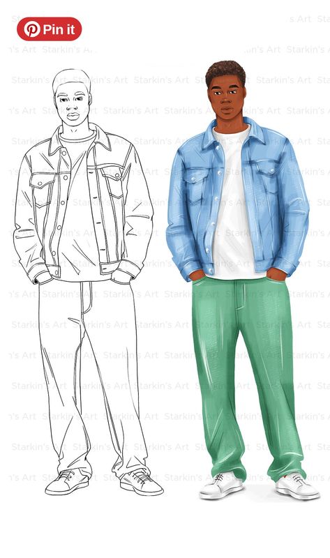 African Man Drawing, Croquis Template, Draw Clothing, Men Dress Outfits, Figure Template, Fashion Sketches Men, Korean Fashion Women Dresses, Fashion Croquis, Fashion Figure Templates