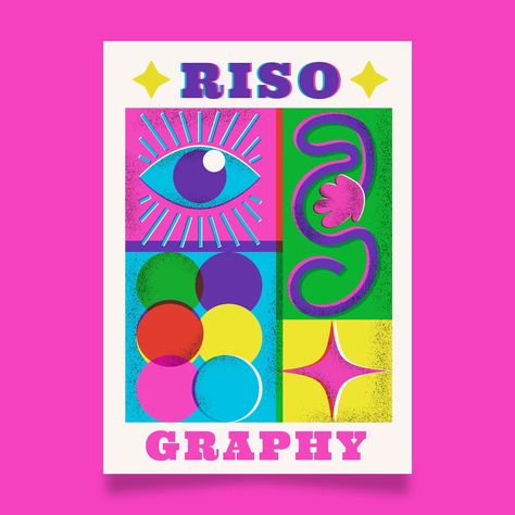 Risograph Color Palette, 90s Mood, Risograph Illustration, Risograph Design, Risograph Poster, Hiring Flyer, Design Hall, Aesthetic 2023, Senior Project