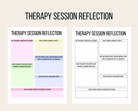 Therapy Session Reflection Worksheet / Post Therapy Check-In / Therapy Tools / Session Goals / Notes /Mental Health / Teen Counselling Post Therapy Reflection, Therapy Check In Worksheet, Therapy Check In, Therapy Check In Questions, Therapy Reflection, Post Therapy Notes, Reflection Worksheet, Goals Notes, Therapy Notes