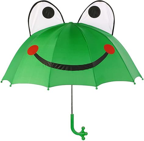 Amazon.com: Kidorable Kids Frog Umbrella, Green, One Size for Toddlers and Big Kids, Lightweight Child-Sized Nylon Rain Proof Umbrella Frog Scarf, Frog Umbrella, Kids Rain Gear, Cat Umbrella, Cool Umbrellas, Cute Umbrellas, Kids Umbrellas, Kids Rain, Lion Print