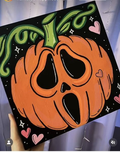 Small Canvas Paintings Easy Halloween, Spooky Halloween Paintings Easy, Drawing Ideas Creative Halloween, Easy Large Acrylic Painting Ideas, Spooky Season Canvas Painting, East Halloween Paintings, Spooky Acrylic Painting Easy, Easy Painting Ideas For Halloween, Marker Art Halloween