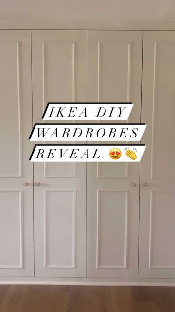 Olivia • LivvyLand on Instagram: "Now THAT’S a before and after!🤯😍When we took out our closet to create a larger primary bathroom, Blake had the brilliant idea of built-in wardrobes along the back wall of our bedroom. He is our handyman extraordinaire and totally rocked this project! Custom wardrobes cost a LOT! Which is why we love the DIY IKEA version. It may have taken us a while (started this one in August…kiddos and work and life!) but it was SO WORTH IT.😍Dreamiest room ever…our own litt Built In Wardrobe Paint Ideas, Diy Panel Wardrobe Doors, Wardrobe With Moulding Design, Ikea Hemnes Wardrobe, Tv In Primary Bedroom, Ikea Wardrobe Doors Makeover, Built In Wall Units Bedroom, Primary Bedroom Built In Wardrobe, Custom Wardrobe Built Ins