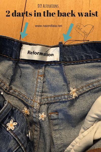 Jeans Alterations Waist, How To Dart Pants, Sewing Darts In Pants, Tighten Jeans Waist Diy No Sew, How To Put A Dart In Jeans, Take In The Waist Of Jeans, Taking In The Waist Of Jeans, Tightening Jeans Waistband, How To Take In Waist Of Pants