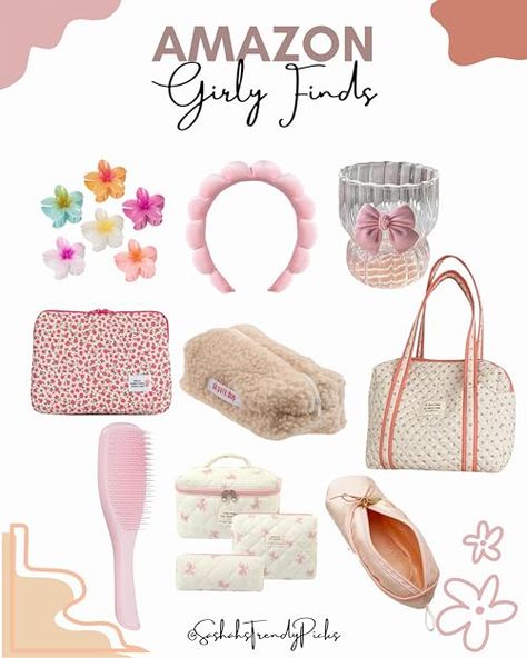 Sashah’s Trendy Picks's Amazon Page Room Decor Ideas Pink, Cute Storage Ideas, Amazon Wish List, Pretty Vibes, Cute Storage, Fashion Haul, Aesthetic Accessories, Workwear Essentials, Floral Hair Clip