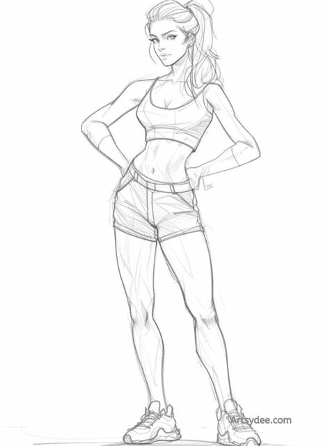 Full Body Female Pose Reference Drawing, Female Poses Drawing Reference Standing, Girl Standing Drawing, Full Body Poses Drawing Female, Standing Pose Reference Drawings, Standing Poses Drawing, Reference Images For Artists, Combat Poses, Female Drawing Poses