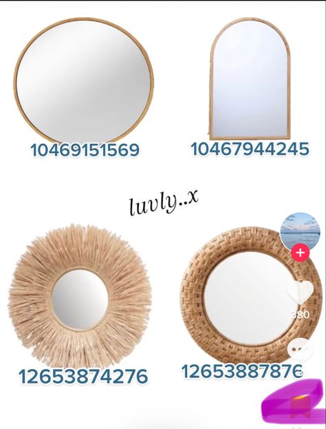 Bloxburg Wood Planks Code, Boho Codes Bloxburg, Bloxburg Costal Codes Pictures, Circle Mirror Bloxburg Code, Bloxburg Costal Pillow Decals, Coastal Mirror Codes Bloxburg, Beach Pictures Bloxburg Codes, Bloxburg Gold Mirror Decal, Bloxburg Coastal Kitchen Decals