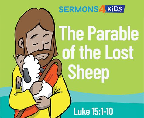 Use this children's lesson to help kids understand the Parable of the Lost Sheep and teach kids how Jesus never gives up on us. Use The Lost Sheep lesson in Sunday school, children's church or at home. This sermon is based on Luke 15:1-10. The Parable Of The Lost Sheep, The Lost Sheep Craft Sunday School, Lost Sheep Crafts For Kids, Jesus And The Lost Sheep, Lost Sheep Parable, Preschool Sunday School Lessons, Sunday School Stories, Sermons For Kids, Skits For Kids