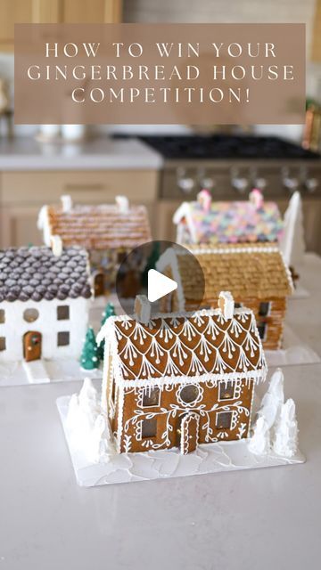 Andie • Judy’s Gingerbread on Instagram: "Anyone doing a gingerbread house competition?! Make me proud and kick everyone’s butts! 🙌🏼😉" Gingerbread House Kit Decorating Ideas, Gingerbread House Roof Designs, Premade Gingerbread House Ideas, Oreo Gingerbread House Ideas, Gingerbread Log Cabin House Ideas, Taylor Swift Gingerbread House Ideas, Gingerbread Trap House, Edible Gingerbread House Ideas, Costco Gingerbread House Ideas