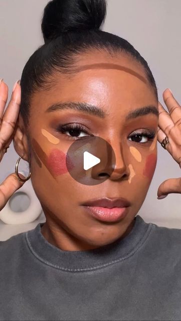 JONET WILLIAMSON on Instagram: "SAVE THIS & SHARE it with a friend >> If you’re ever confused on where to place your complexion products follow the steps in this makeup routine for a seamless lifted makeup look.  This beginner friendly guide shows you where to place your concealer, bronzer, blush, and contour …let me know if it helps!   Makeup used for this look ⬇️  @fentybeauty Eaze Drop Stick Foundation  @patmcgrathreal Sublime Perfection Concealer m18  @fentybeauty Espresso Match Stix - cream bronzer  @milkmakeup Muse Multi Stick - cream blush  @emcosmetics Pangea Multi Stick - contour  @armanibeauty Luminous Silk Blush 60 - powder blush  #complexion #makeuproutine #concealertutorial #makeupforbeginners #basemakeup" Contour And Foundation Steps, 3 Step Makeup Routine, Blush Placement Oval Face, Lifted Makeup Look, Cream Contour Tutorial, Lifted Makeup, Blush For Brown Skin, Where To Put Blush, Contour Makeup For Beginners