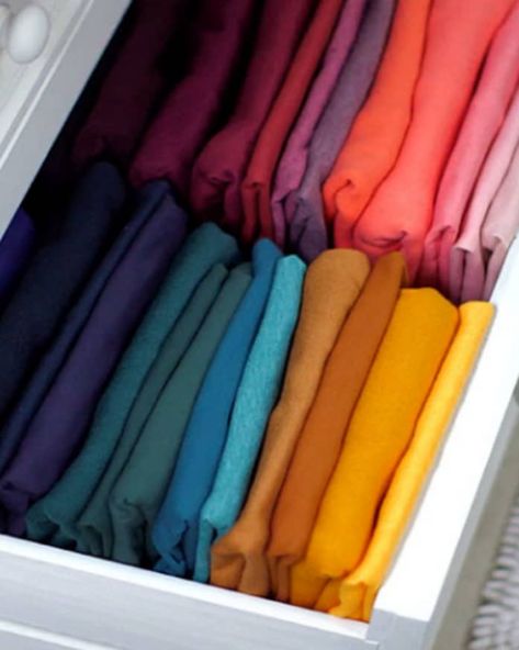 10 Drawer Hacks To Organize Your Whole Wardrobe | Apartment Therapy Dresser Clothing Organization, T Shirt Drawer Organizer, T Shirt Organization Dresser Drawers, Tshirt Drawer Organizer, Organize Tshirts In Drawer, Organizing Deep Dresser Drawers, Storing T Shirts, How To Organize Deep Dresser Drawers, Legging Drawer Organization