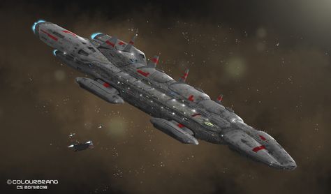 Generation Ship by Colourbrand.deviantart.com on @DeviantArt Generation Ship, Fanfic Ideas, Alien Ship, Star Wars Spaceships, Science Fiction Illustration, Babylon 5, Reference Art, Mad Dog, 3d Modelling