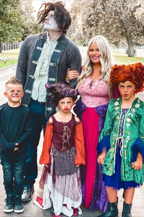 Family Disney Halloween Costumes, Family Of 5 Halloween Costumes, Sanderson Sisters Costumes Diy, Sanderson Sisters Costumes, Hocus Pocus Halloween Costumes, Disney Family Costumes, Mummy Halloween Costume, Hocus Pocus Costume, Family Themed Halloween Costumes