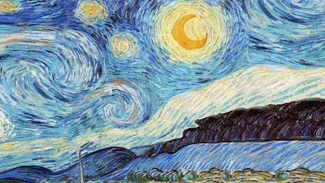 Van Gogh Wallpaper, Starry Night Wallpaper, Starry Night Van Gogh, Backgrounds Desktop, Vincent Van Gogh, Blue Backgrounds, Van Gogh, Background Design, Free Photos