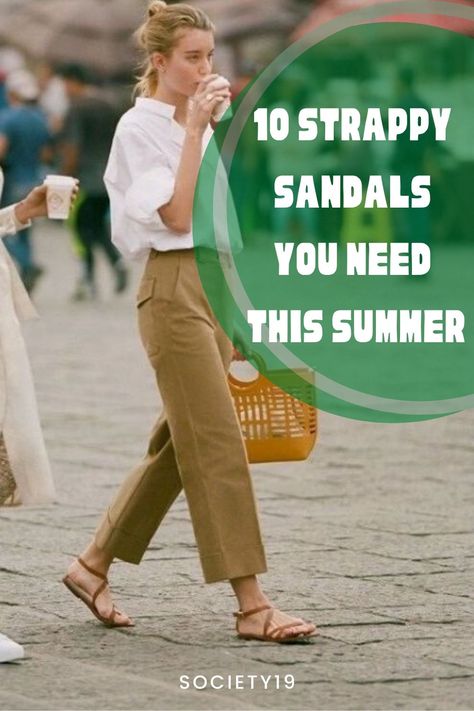 10 Strappy Sandals You Need This Summer - Society19 Strappy Sandals Outfit Dress, Summer Walking Sandals, Sandals For Summer 2024, Trending Sandals Summer 2024, Summer Sandles 2023, Brown Sandals Outfit Summer, Ankle Strap Sandals Outfit, Summer Sandals 2024, Sandles Outfit