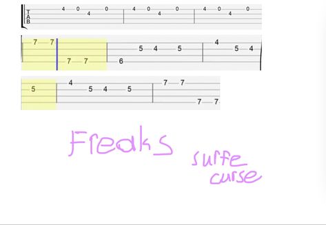 Ukulele Tabs Songs Anime, Freaks Guitar Chords, Minecraft Ukulele Tab, Freaks Ukulele, Freaks Tabs Guitar, Uke Tabs Songs, Ukulele Tabs Fingerpicking Easy, Uke Tabs Fingerpicking, Bass Tabs Songs