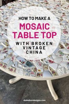 Diy Round Table, Round Table Design, Mosaic Patio Table, Broken China Crafts, Mosaic Tile Table, Mosaic Furniture, Round Glass Table, Mosaic Tray, China Crafts