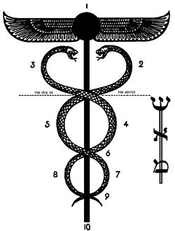 The Veil of The Abyss Caduceus Tattoo, Tattoo Reference, Occult Symbols, Occult Art, Snake Tattoo, Card Tutorial, Ancient Symbols, Visionary Art, Science Art