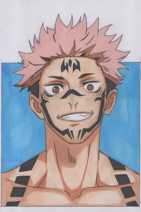 Learn How To Draw Sukuna Step by Step - Jujutsu Kaisen Ako Kresliť, Hulk Character, Circus Characters, Desen Realist, Simple Anime, Naruto Sketch, Best Anime Drawings, Anime Canvas Art, 캐릭터 드로잉