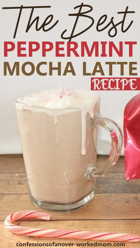 Peppermint Mocha Latte Recipe With Frothed Milk #CoffeeRecipe #LatteRecipe Nespresso Milk Frother Recipes, Frothed Milk Recipes Coffee, Cappacino Recipes, Frothed Coffee Recipe, Milk Frother Recipes Coffee, Hot Latte Recipe, Peppermint Coffee Recipe, Winter Coffee Recipes, Milk Frother Recipes