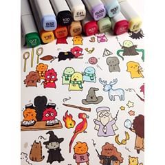 ...With more colors 😉 #kawaii #cute #harrypotter #doodle #copics #copicmarkers #snape #dumbledore #ronweasley #patronus #phoenix #quidditch #goldensnitch #schnatz #hermine #dracomalfoy Hp Doodles, Harry Potter Clip Art, Joululahjat Diy, Harrypotter Fanart, Phoenix Harry Potter, Art Harry Potter, Dibujo Simple, Personalised Stickers, Cute Harry Potter