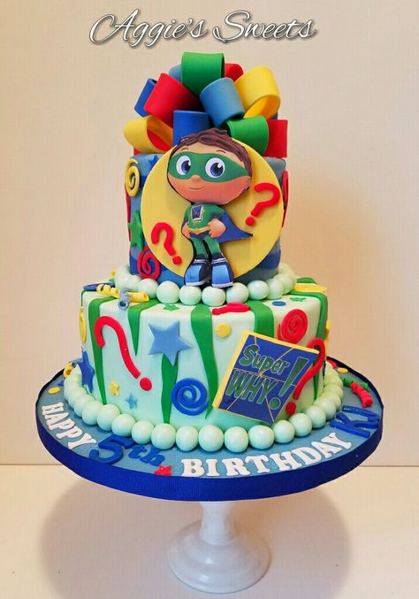 Super Why! Birthday Cake Superwhy Birthday Party, Super Why Birthday Party, Super Why Cake, Super Why Party, Super Why Birthday, Peppa Pig Birthday Party Decorations, Kids Party Planning, Super Why, 10 Birthday Cake