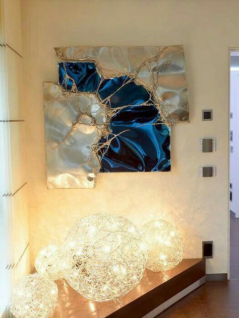 Seni Resin, Metal Sculpture Artists, Resin Artist, Welding Art Projects, Resin Art Painting, Geode Art, Resin Wall Art, Glas Art, Epoxy Resin Art