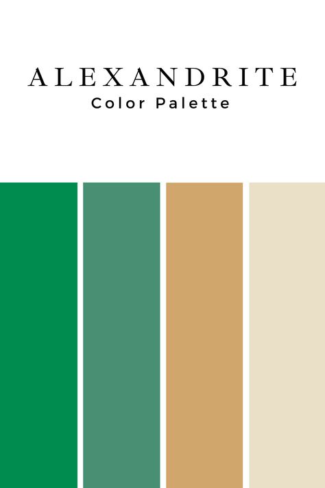 Green alexandrite color palette featuring alexandrite, vintage gold, polar bear, and lucky green by sherwin williams Irish Colour Palette, Alexandrite Sherwin Williams, Ireland Color Palette, Europe Color Palette, Emerald Green Rooms, Green Color Palettes, Zyla Colors, Jadite Green, Character Details