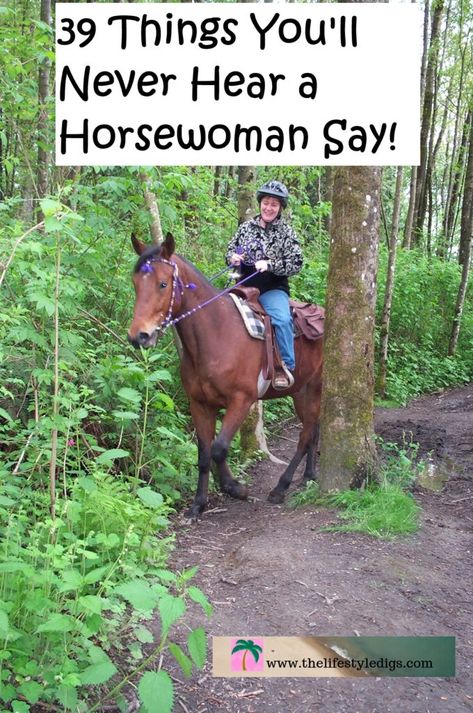 39 Things You'll Never Hear a Horsewoman Say! - The Lifestyle Digs Here's my round up of 39 things you'll never hear a horsewoman say. Funny stuff! #horsewoman #roundup #funny #countryliving #countrylife #horse #cowgirl #horsesayings #funnyhorse Horse Hairstyles, Cowgirl Sayings, Horse Sayings, Horse Humor, Horse Quotes Funny, Horse Funny, Horse Jokes, Cowgirl Quotes, Horse Things