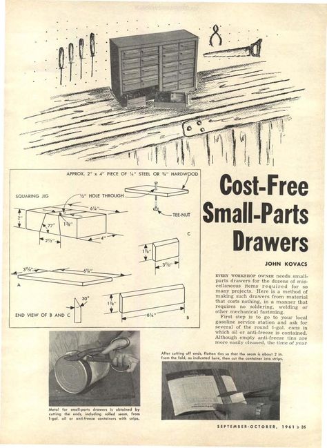 Workbench Magazine 1961 Issue #5 : Workbench Magazine : Free Download, Borrow, and Streaming : Internet Archive Garage Projects, Workbench Ideas, Woodworking Tool Cabinet, Craft Furniture, Workshop Tools, Amphibious Vehicle, Woodworking Tools Workshop, Gaming Table, Wood Shop Projects