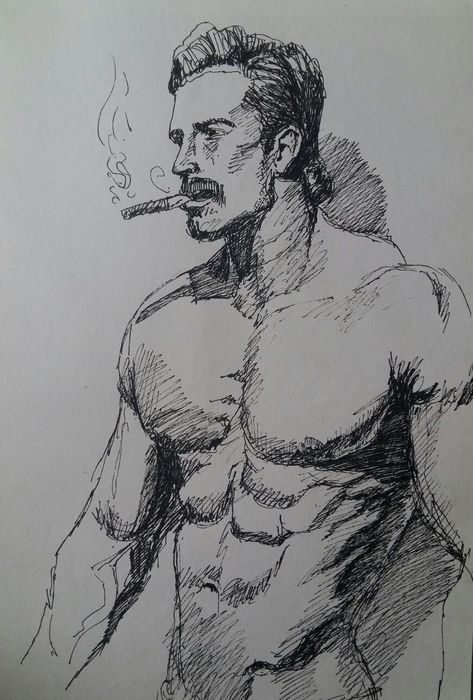 Sketches Of Men, Male Sketches, Male Art Photography, Pen Sketching, Person Sketch, Beautiful Pencil Sketches, Painting Of A Man, Male Pose, Body Image Art