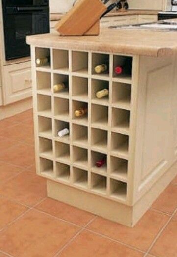 Kitchen Island With Wine Rack.. Kitchen Cabinet Wine Rack, Wine Rack Plans, Built In Wine Rack, Kitchen Wine Rack, Wine Shelves, Woodworking Furniture Plans, Wine Decor, Kitchen Benches, Utila