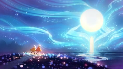 Sky Cotl Wallpaper Desktop, Sky Cotl Pc Wallpaper, Anime Sky Wallpaper Pc, Sky Children Of The Light Aesthetic, Sky Cotl Landscape, Sky Childern Wallpaper, Sky Wallpapers, Sky People, Sky Games