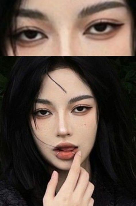 ideas eye makeup Tomboy Eye Makeup, Eyeliner Tomboy, Tomboy Eyeliner, Masc Douyin Makeup, Tomboy Makeup Ideas, Different Makeup Aesthetics, Tomboy Makeup, Grunge Eye Makeup, Androgynous Makeup