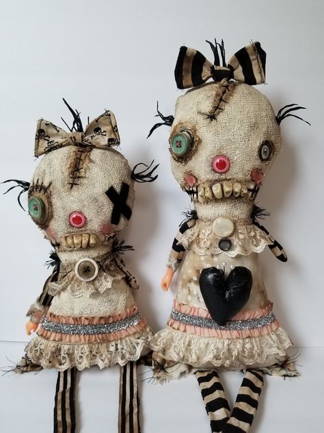 Raven Witch, Soft Sculpture Art, Textile Art Dolls, Zombie Dolls, Fairy Art Dolls, Monster Girls, Ugly Dolls, Scary Dolls, Art Dolls Cloth