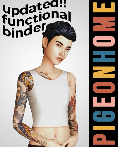 pigeonhome: functional binder by pigeonhome my... — Ridgeport's CC Finds. Chest Binder, Sims 4 Anime, Sims 4 Mm Cc, Sims 4 Cc Folder, Sims 4 Characters, Sims 4 Mm, Sims Four, Sims4 Clothes, Sims 4 Cc Packs