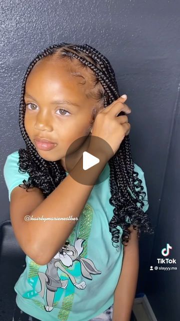 Knotless Braids Little Kids, Braided Hairstyles For Little Black Kids, Knotless Braids Kids Hairstyles, Braid Hairstyles For Girls Black, Toddler Knotless Braids With Curly Ends, Braids For 9-10, Knotless Box Braids For Little Kids, Kids Braiding Hairstyles Black, Kid Boho Knotless Braids