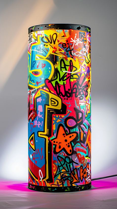 Street Art Graffiti Lamp Graffiti Lamp, Stand Nike, Graffiti Bedroom, Graffiti Party, Bear Stencil, Inspirational Digital Art, Graffiti Artwork, Psy Art, Graffiti Wall Art