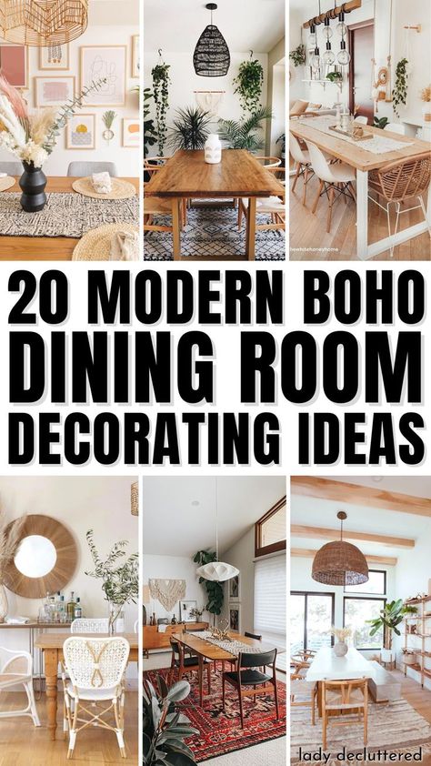 20 Modern Boho Dining Room Decorating Ideas Modern Boho Dining Room Decor, Boho Style Dining Room, Modern Bohemian Dining Room, Bohemian Style Dining Room, Modern Boho Dining Room, Boho Kitchen Table, Boho Dining Room Decor, Modern Boho Kitchen, Boho Style Kitchen