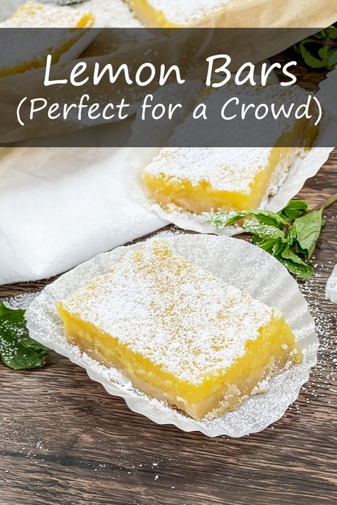 These lemon bars have a buttery shortbread crust with a velvety smooth, sweet-tart lemon filling, and will literally feed a crowd. #lemonbars #dessert #lemons #lemoncurd via @cookthestory Perfect Lemon Bars, Brown Sugar Shortbread, Easy Lemon Bars, Lemon Bar Recipe, Best Lemon Bars, Lemon Bars Easy, Lemon Bars Recipe, Buttery Shortbread, Lemon Dessert Recipes