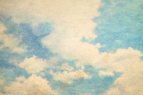 Old Paper Texture Vintage, Paper Texture Vintage, Old Paper Texture, Watercolor Clouds, Vintage Watercolor, Sky Painting, Old Paper, Paper Texture, Texture