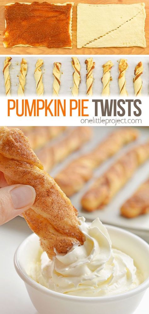 Pumpkin Pie Twists, Easy Pumpkin Pie, Thanksgiving Food Desserts, Fall Dessert Recipes, Fall Dessert, Think Food, Thanksgiving Desserts, Pumpkin Dessert, Fall Baking