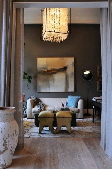 Gorgeous Urbane Bronze, Urban Bronze, Motif Art Deco, Nate Berkus, Design Salon, A Living Room, Over The Top, Apartment Design, Sherwin Williams