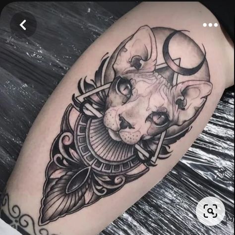 Egypt Cat Tattoo, Sphynx Cat Tattoo, Bastet Tattoo, Egyptian Cat Tattoos, Cat Portrait Tattoos, Egypt Cat, Left Arm Tattoos, Baby Tattoo Designs, Cat Tattoo Simple