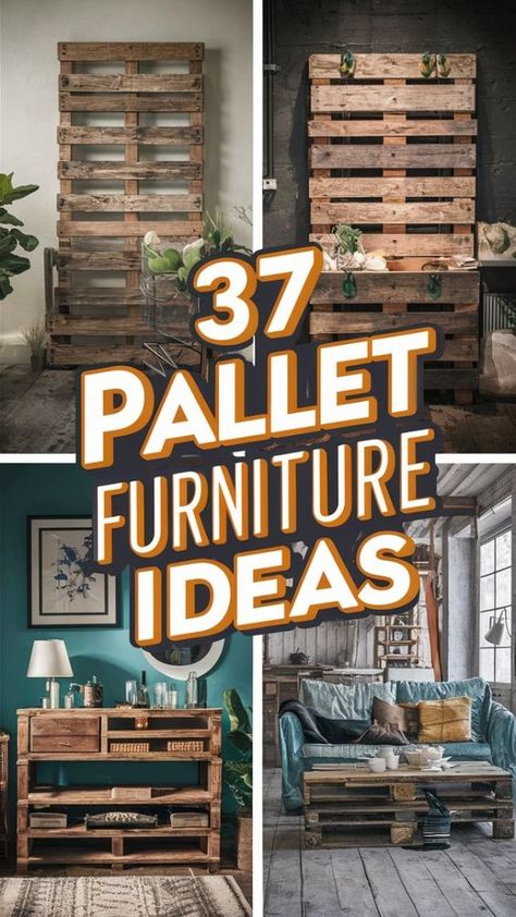 Transform any space with 37 unbelievable pallet furniture ideas! Find inspiration for both your indoor and outdoor living areas. Create cozy reading nooks, stylish patio furniture, and more with repurposed pallets! Projects Out Of Pallet Wood, Pallets Furniture Ideas, Quick Pallet Projects Easy Diy, Wooden Pallet Furniture Outdoor, Diy Pallet Furniture Indoor, Pallet Wood Furniture Diy, Pallet Furniture Outdoor Diy, Pallet Table Indoor, Diy With Pallets Ideas